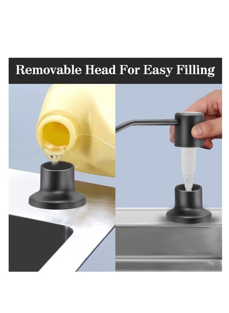 Sink Soap Dispenser Kitchen, Kitchen Built-in Stainless Steel Dispenser for Sink, Refillable Soap Dispenser with 360° Rotation Pump for Kitchen Sink, Great for kitchen and Bathroom (350ml) - Image 5
